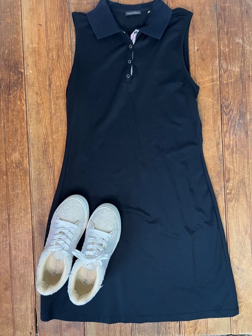 Vintage 90s Tahari polo dress mini sleeveless black size small